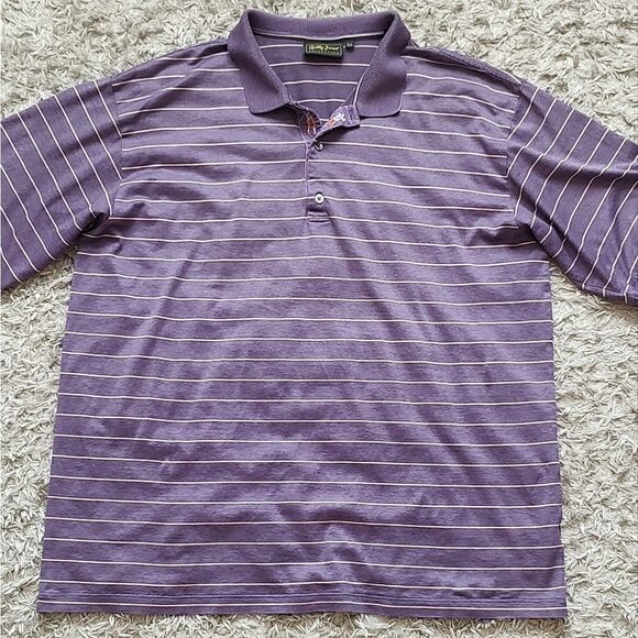 Bobby Jones Collection Polo Golf  Short Sleeve Shirt Size XL Purple Color - Picture 4 of 10